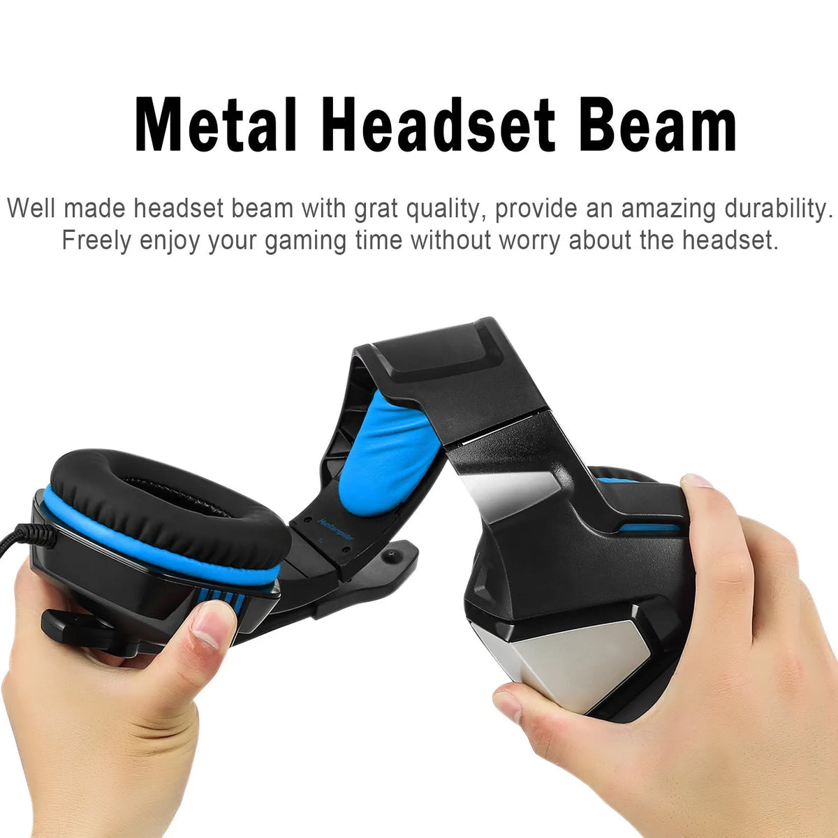 Inzhuo V3 wired over-ear gaming headset with 50mm speakers, 3.5mm plug, braided cable, black blue and black red colours