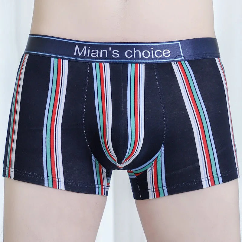 Men's cotton mid waist sweat absorbing underwear shorts in six colours, sizes L to 3XL