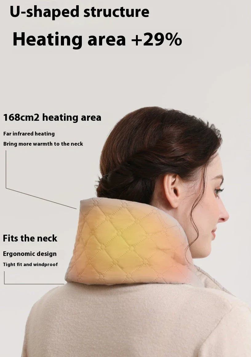 Premium electric heated scarf with 3 heat settings, crafted from soft velvet fabric for cozy outdoor comfort