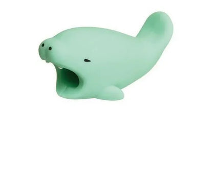 Silicone animal-shaped cable protector for Apple iPhone lightning charging cable.