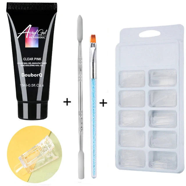 DIY Nail Polish Art Kit with resin-based polish and application tools for at-home manicures