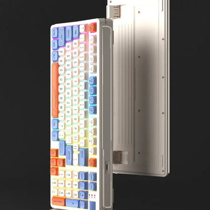 ABS plastic desktop computer keyboard with luminous backlighting in a choice of four colour combinations.