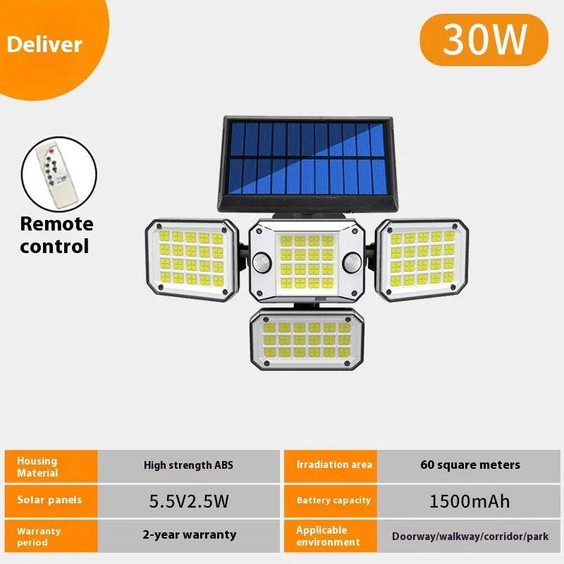 Solar garden lamp with motion sensor for outdoor pathway and entrance lighting