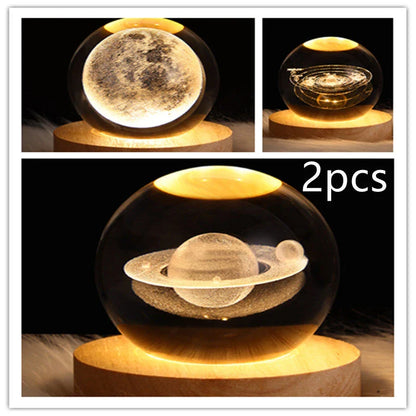 A mesmerizing galaxy-inspired crystal ball lamp with a warm, soothing LED glow.