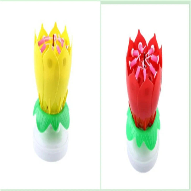 Musical Lotus Candles in various colors with a unique lotus design and music feature