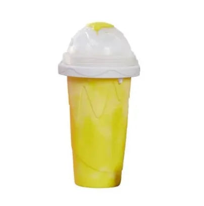 Blue quick refrigeration pinch cup showing double-layer construction with 10.6cm height and 20.6cm diameter measurements
