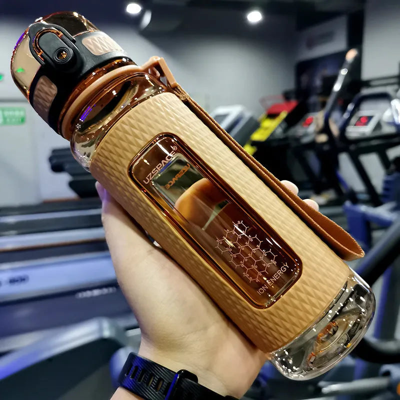 Sport water bottle in various colours with capacity markings showing different size options