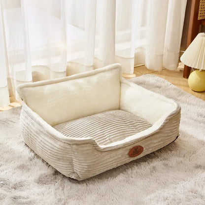 Four-season removable kennel bed for small medium dogs and cats in coffee or white colour