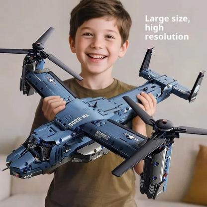 Osprey large transport helicopter plastic building block toy in colour box for ages 7 to 14