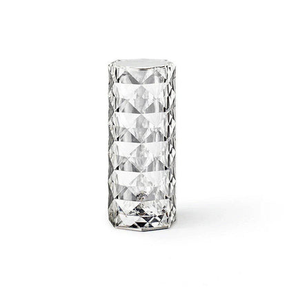 Elegant crystal desk lamp with adjustable LED lighting and touch-sensitive controls for a customizable, soothing ambiance
