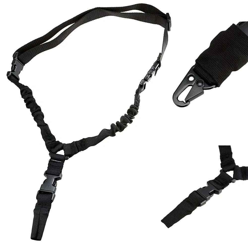 Adjustable military pistol sling with metal buckle in OD green colour showing 175cm+ length