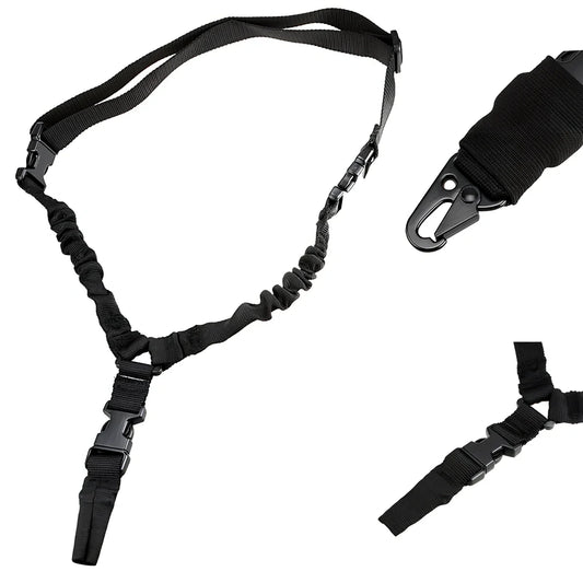 Adjustable military pistol sling with metal buckle in OD green colour showing 175cm+ length