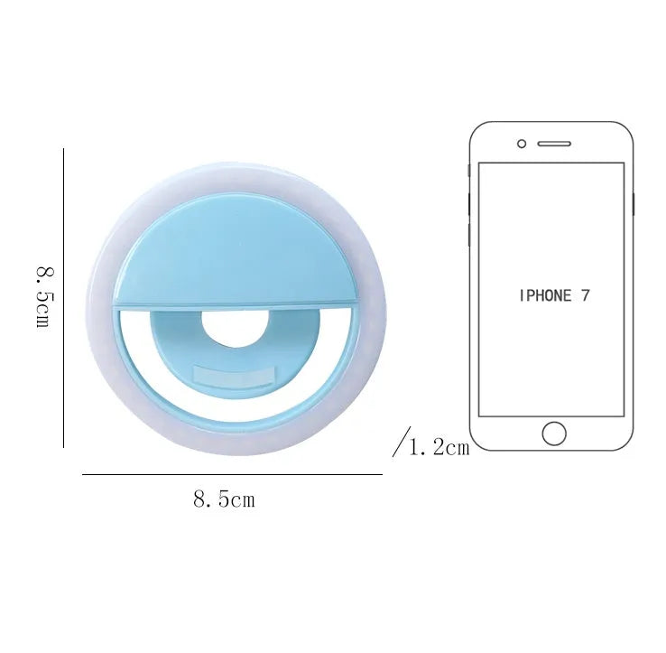 WQ-20 rechargeable LED self-timer fill light, 80mm round, stepless dimming, green or pink