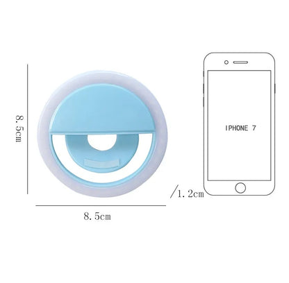 WQ-20 rechargeable LED self-timer fill light, 80mm round, stepless dimming, green or pink