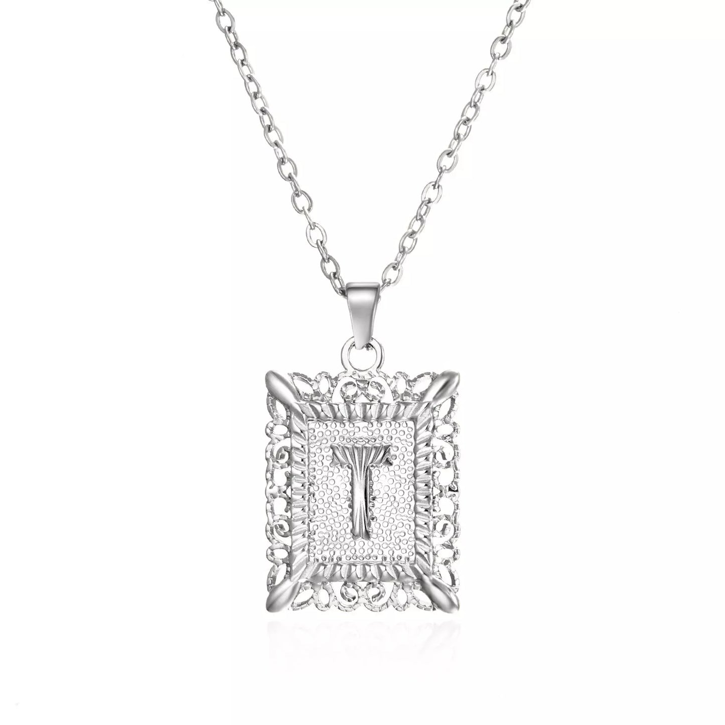 Personalized initial letter necklace in gold or steel, featuring any letter from A to Z