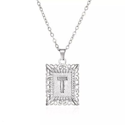 Personalized initial letter necklace in gold or steel, featuring any letter from A to Z
