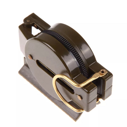 Army Green Aluminum Alloy Compass for outdoor navigation, compact and durable