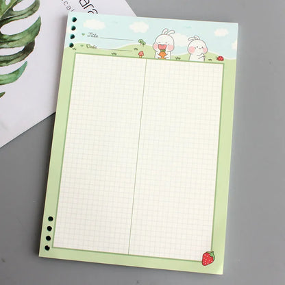 B5 loose-leaf refill pad with coloured PP cover, 40 pages, for 8-hole binders.
