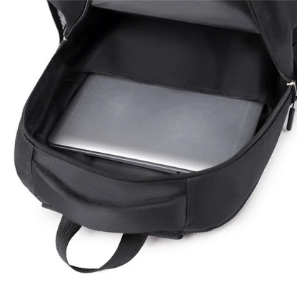 Grey casual Oxford cloth men's backpack with a breathable back panel