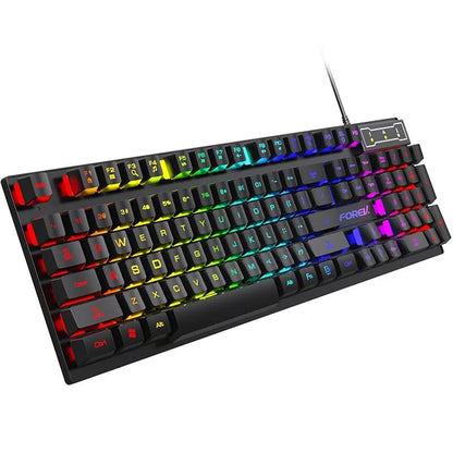 Black portable 104-key gaming keyboard with backlight showing compact design and 1.5m cable