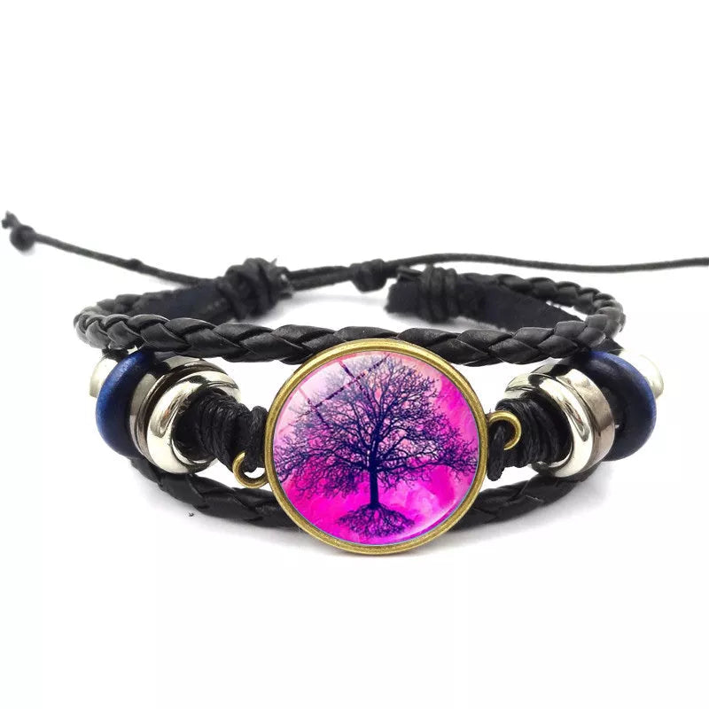 Handmade Tree of Life Bracelet with multilayer braided design in black