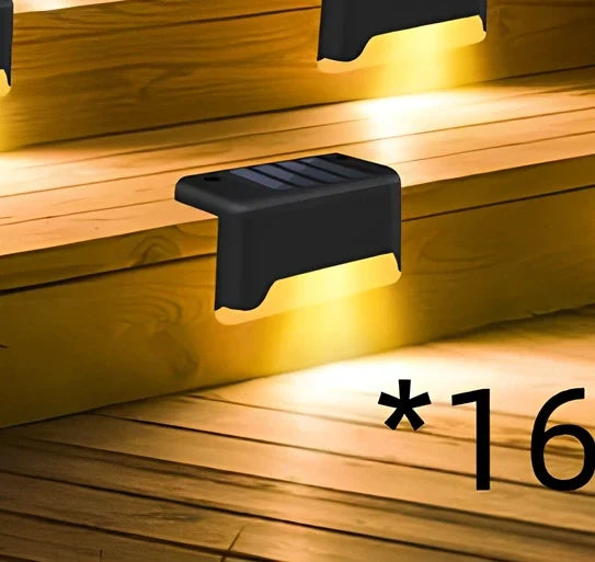 Coffee-coloured solar step light with amorphous silicon panel for outdoor staircase and garden illumination