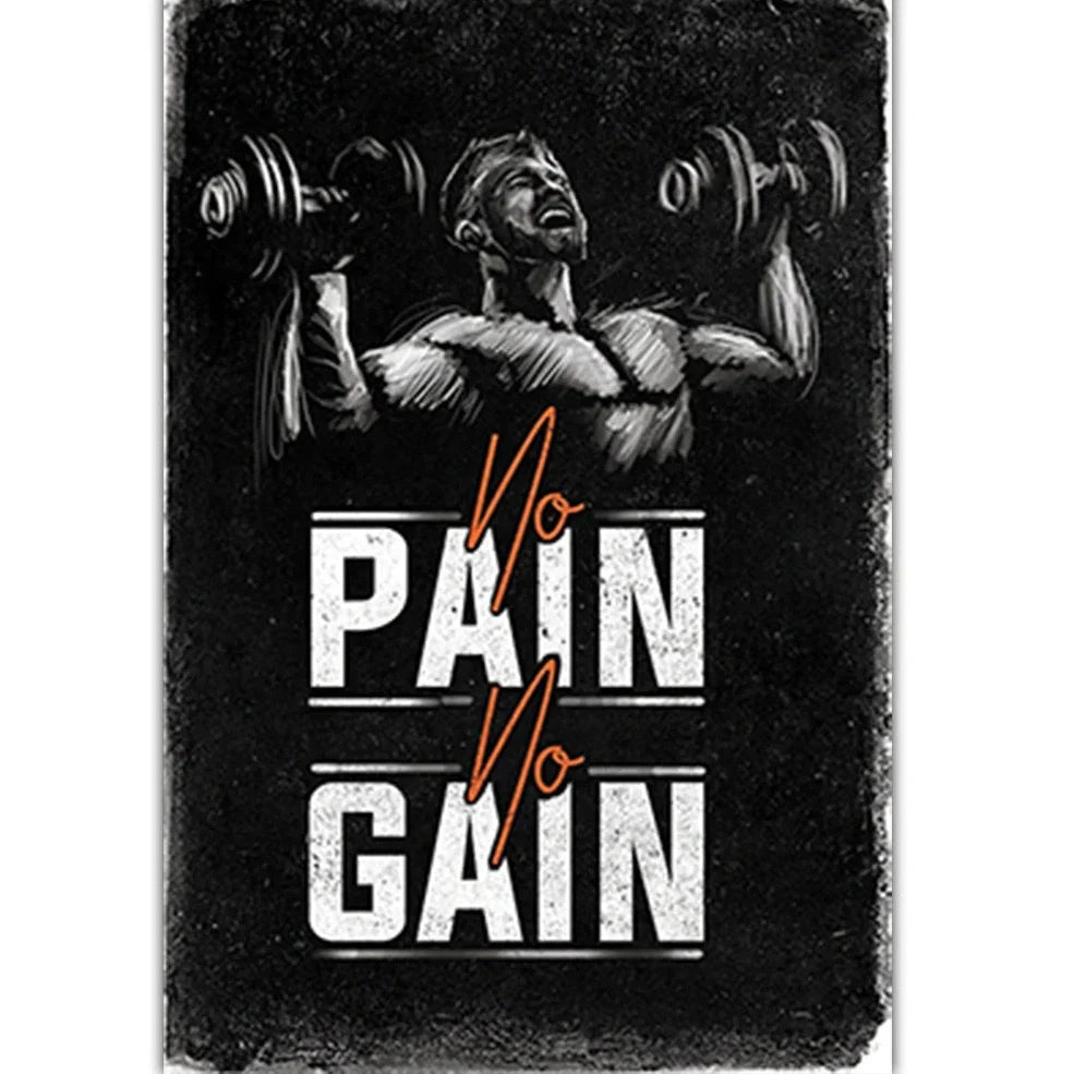 Gym motivational canvas poster measuring 7.8x11.8 inches with modern design in four colour schemes