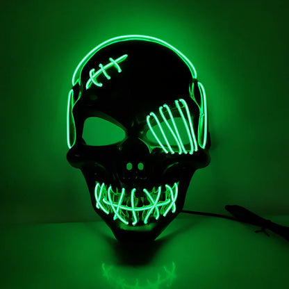 Scar one-eyed pirate LED Halloween mask with bloody details and cold light illumination