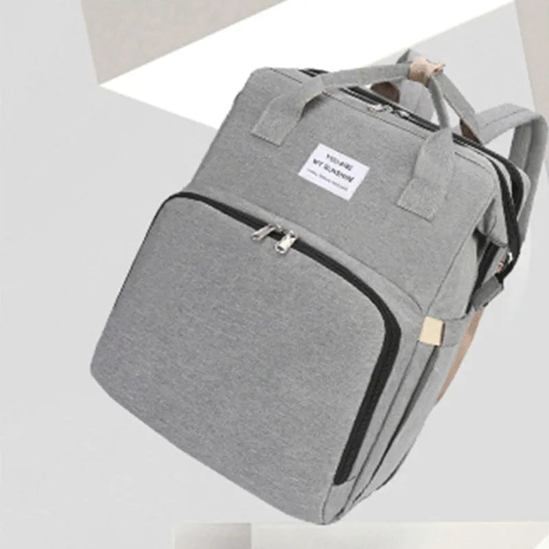 Lightweight nylon mother and baby storage bag with USB interface and curved shoulder strap