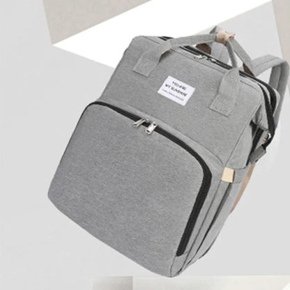 Lightweight nylon mother and baby storage bag with USB interface and curved shoulder strap