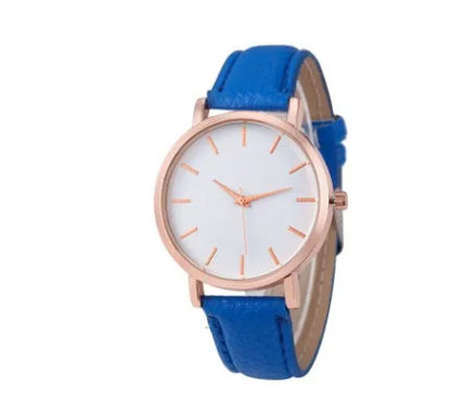 Women's square quartz watch with alloy case and PU leather strap in multiple colour options