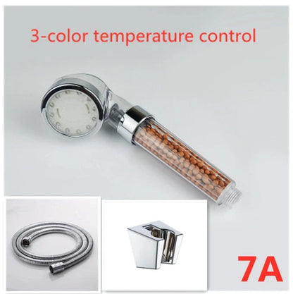 Color Changing LED Shower Head with temperature sensor and high-pressure filter