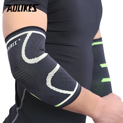 AOLIKES black elbow support with latex silk lining for basketball and volleyball sports compression