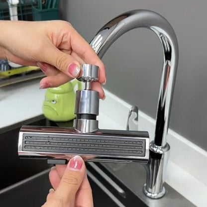 Versatile kitchen faucet with adjustable water flow modes, high-arc design, and pull-down sprayer for efficient cleaning and rinsing