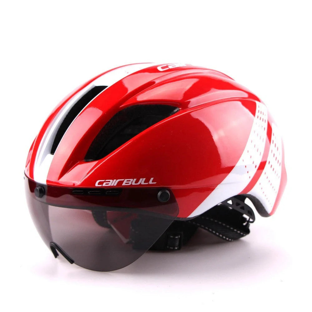Bicycle Aero Helmet with magnetic computer lens and ventilation holes for cycling
