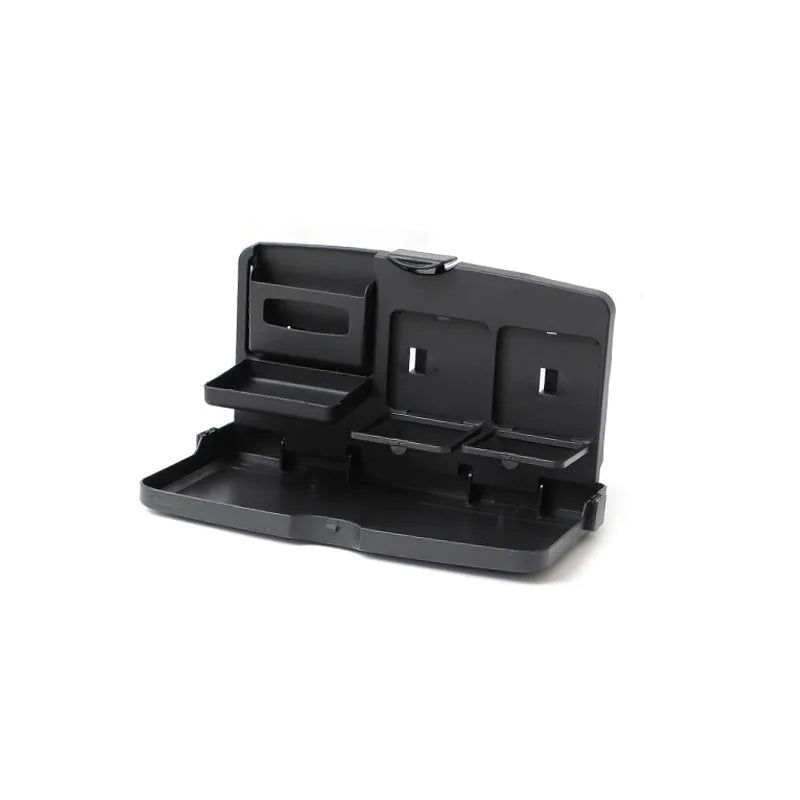 Black ABS plastic car steering wheel tray functioning as a laptop stand and dining table