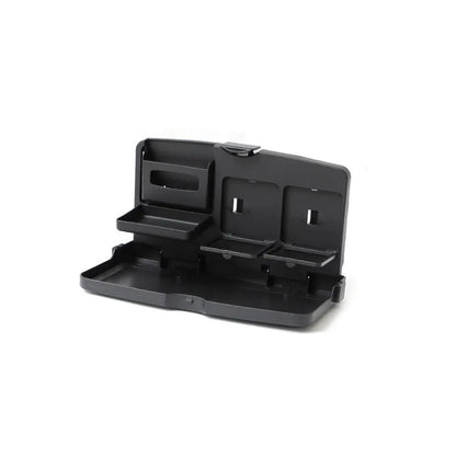 Black ABS plastic car steering wheel tray functioning as a laptop stand and dining table