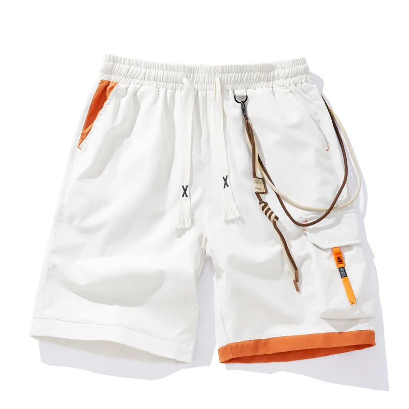 Men's plus size bamboo fibre shorts in coffee colour with straight-leg design and cropped length for athletic activities