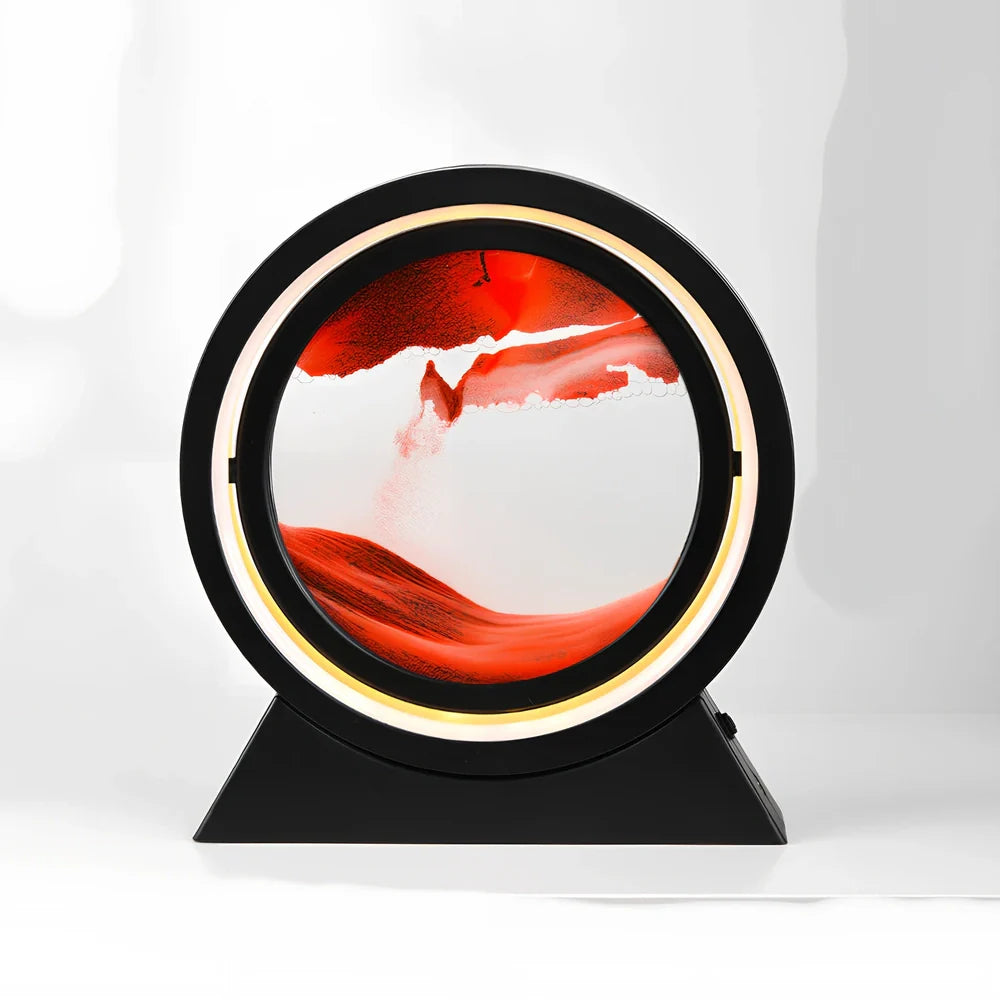 3D dynamic art ornament with quicksand motion effect in blue colour, 24cm height