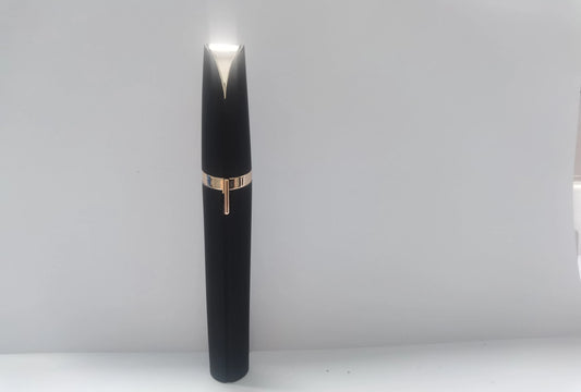 Mini electric eyebrow trimmer with LED light and gold plated head