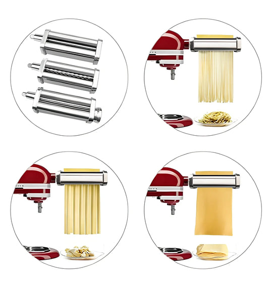 Stainless steel pasta machine with thickness dial for making spaghetti and noodles