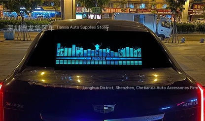 90cm by 25cm car voice control rhythm light with electroluminescent panel showing music-synchronised patterns