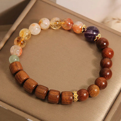 Women's yellow tower crystal and ebony amethyst bracelet with pearl rhinestone sequin accents