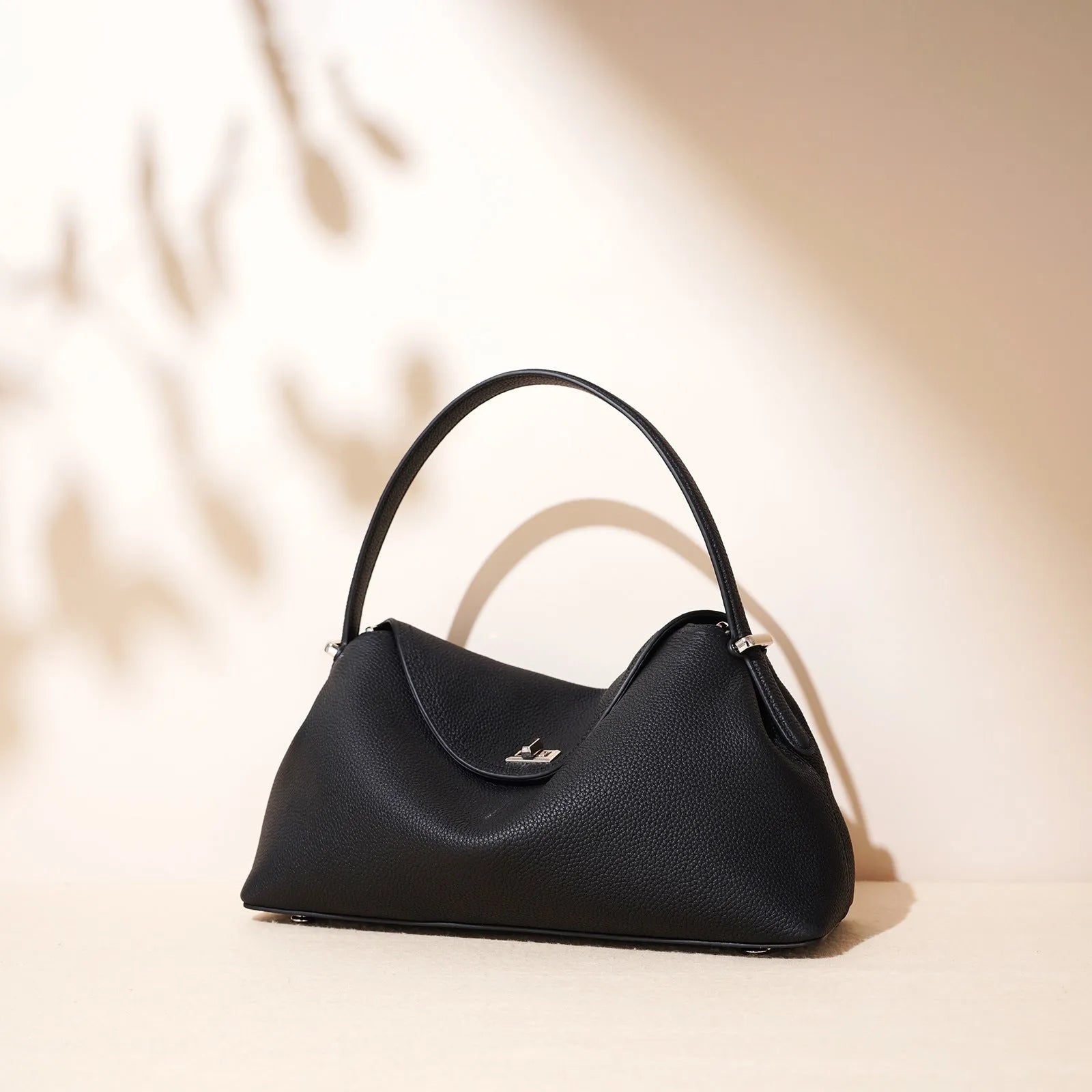 Cowhide leather shoulder messenger bag with pillow shape in multiple colour options