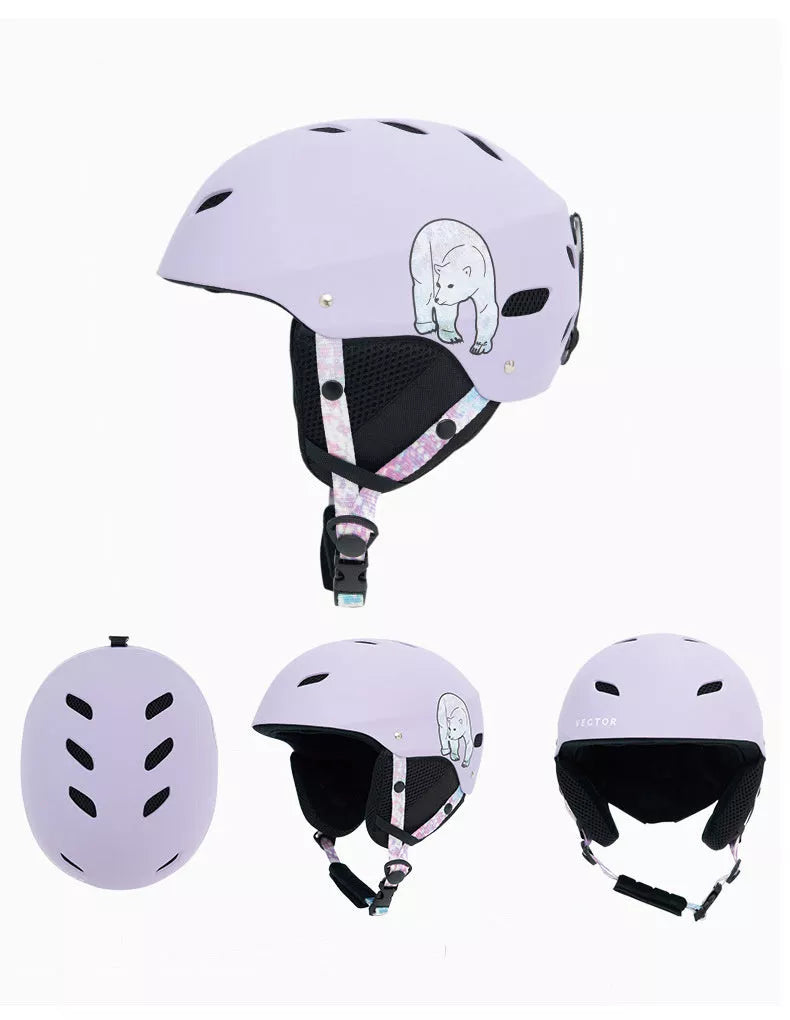 Child ski protective helmet in various colors with EPS+ABS hard shell for safety