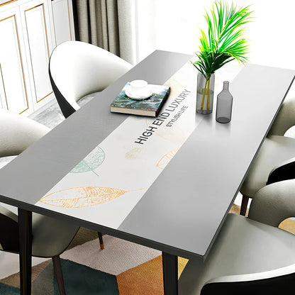 Rectangular black PVC tea table mat and cloth set, 70x140cm size, waterproof Northern Europe style protection