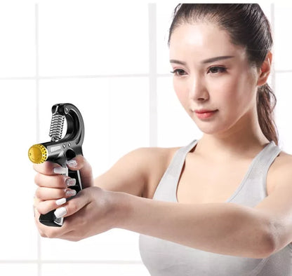 Adjustable counting grip strength device for hand and wrist training with 10-60kg resistance