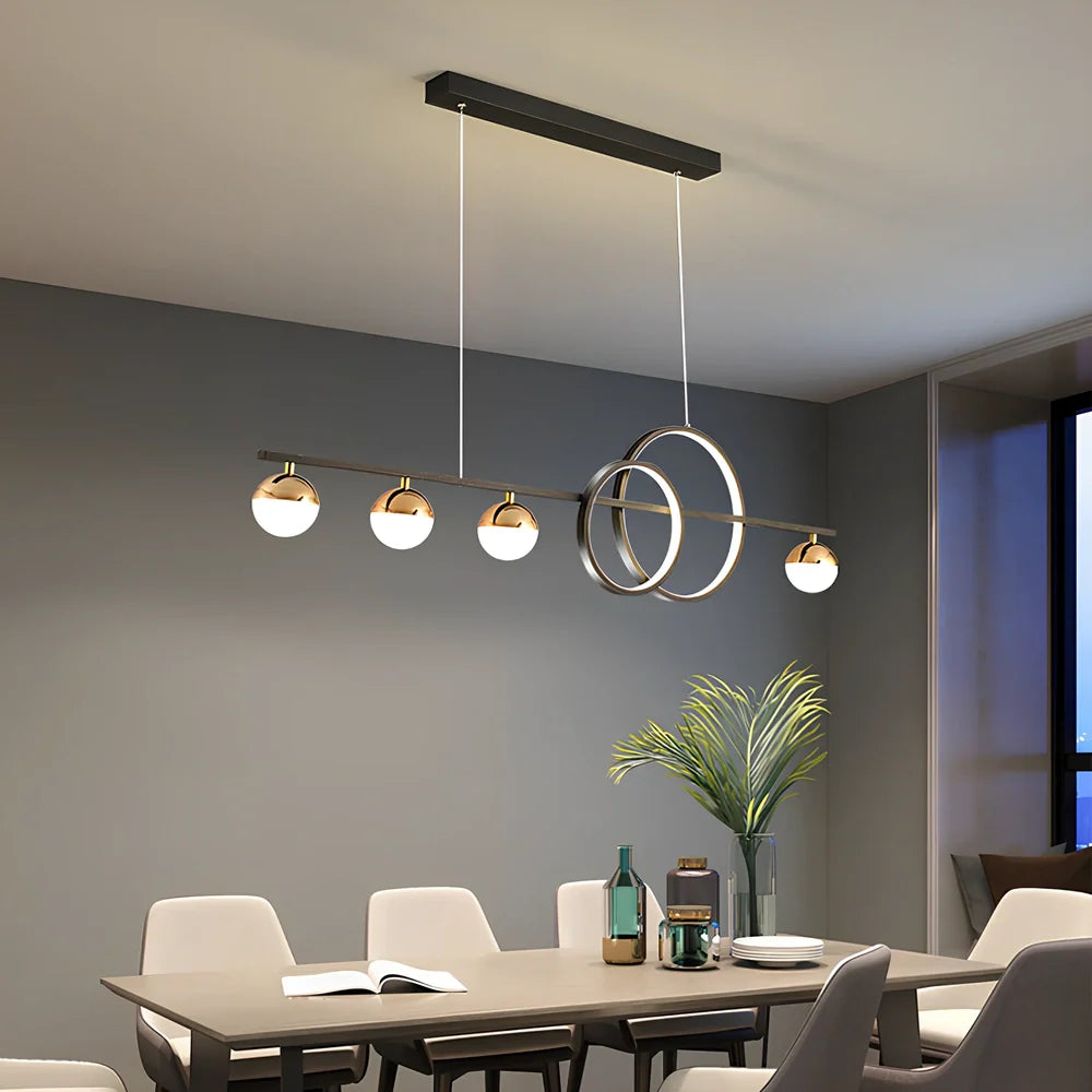 Rectangular aluminium ceiling lamp in black or gold with remote control for dimming and colour adjustment