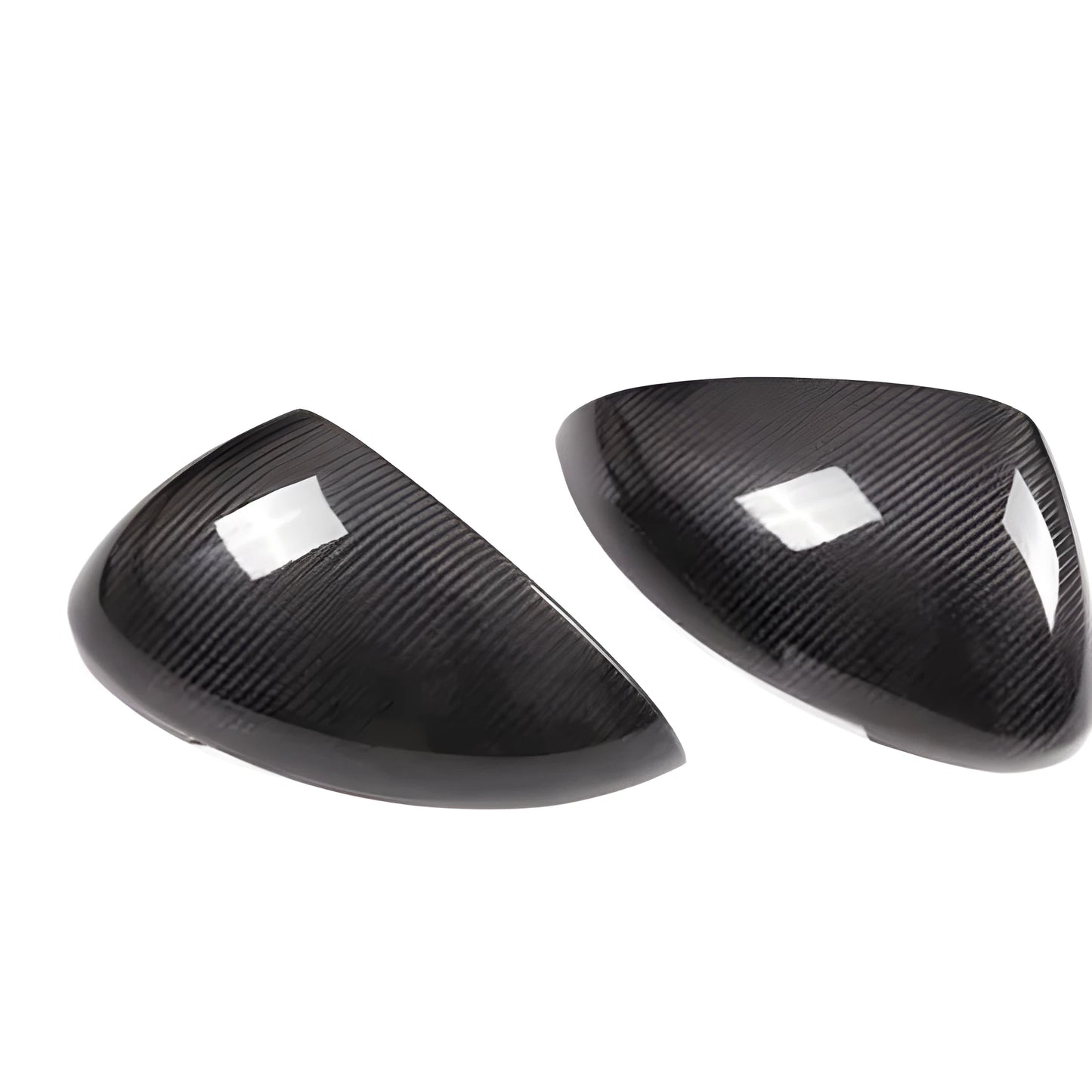 Black true carbon fibre rearview mirror covers for Porsche Macan 2014-2022 models