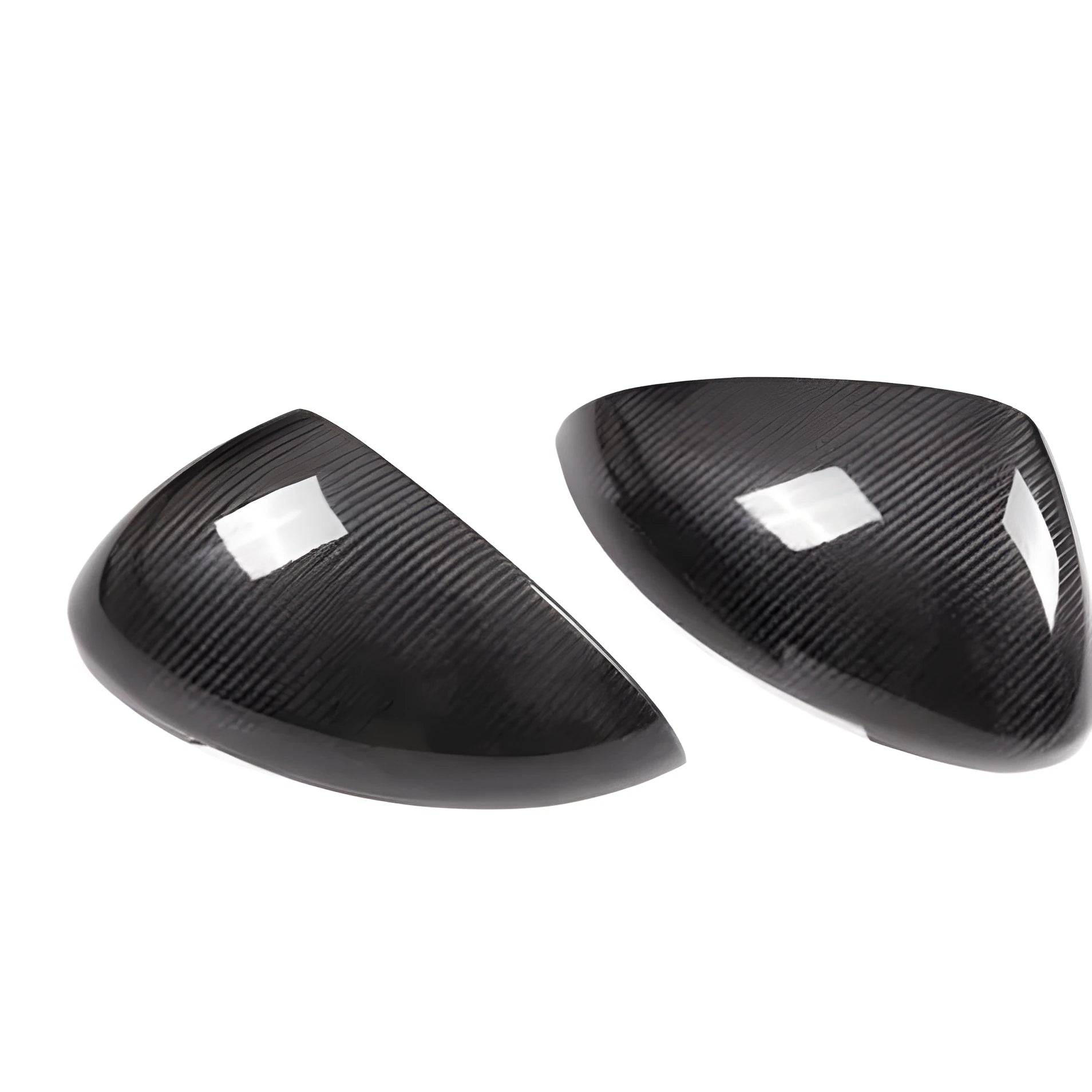 Black true carbon fibre rearview mirror covers for Porsche Macan 2014-2022 models